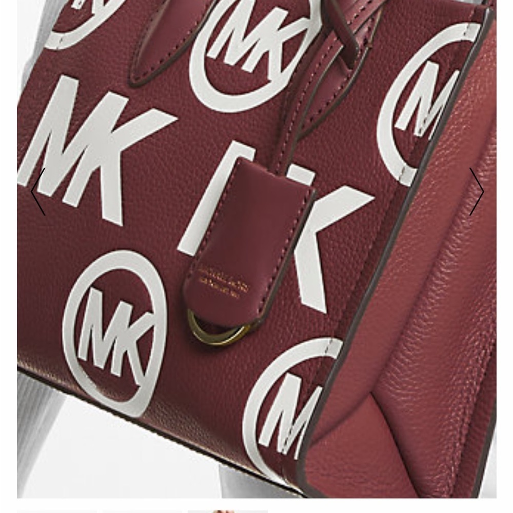 MICHAEL KORS DARK CHERRY
Mirella Small Logo Embossed Pebbled Leather Crossbody - Picture 6 of 6